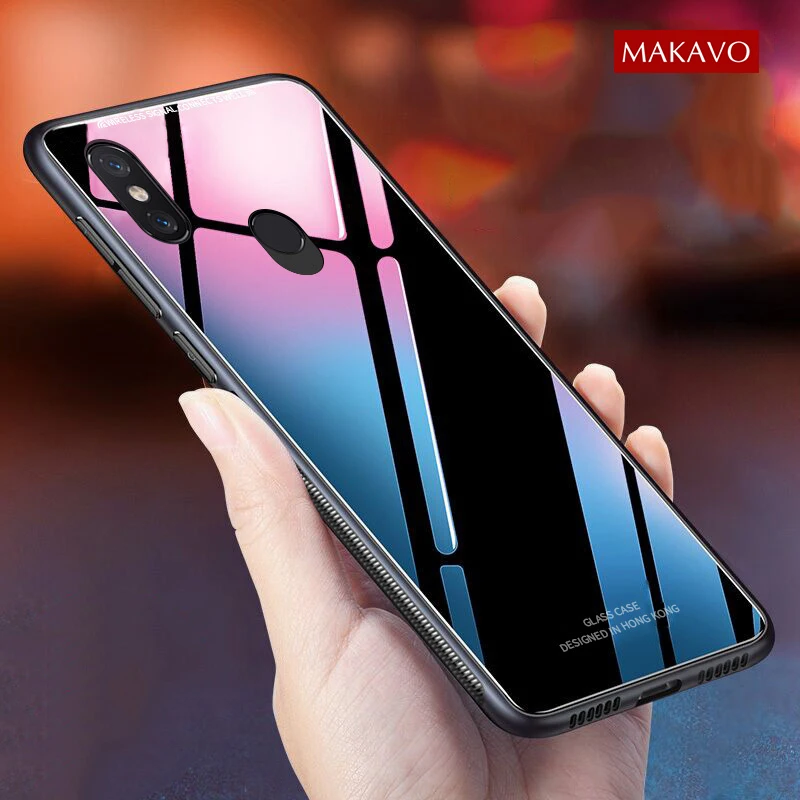 

MAKAVO For Huawei Nova 3 3i Case Tempered Glass Back Cover Soft Frame Phone Cases For Huawei P Smart Plus Cases