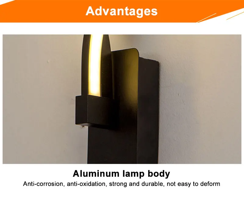 Lâmpada de Parede Quarto ao Lado da Luz da Parede Conduziu a Lâmpada Iluminação do Corredor Minimalista Moderna V-260 v Lampada Arandela Preto Branco Decoração 16 w 96 6 Luminárias de parede