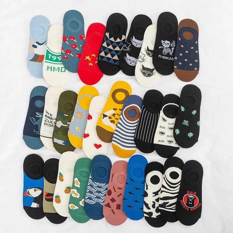

Ins Style Funny Animal Patterned Women Short Set Socks Cartoon Couple socks Ankle Breathable Female Harajuku Cool Sox unisex