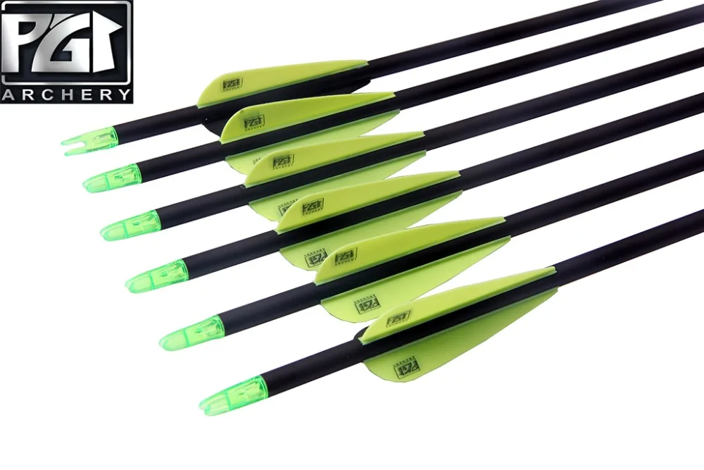 PG1ARCHERY 6/12/24 PCS 28/30/31 Inches Carbon Arrow Practice Hunting Arrows with Removable Tips for Compound & Recurve Bow 