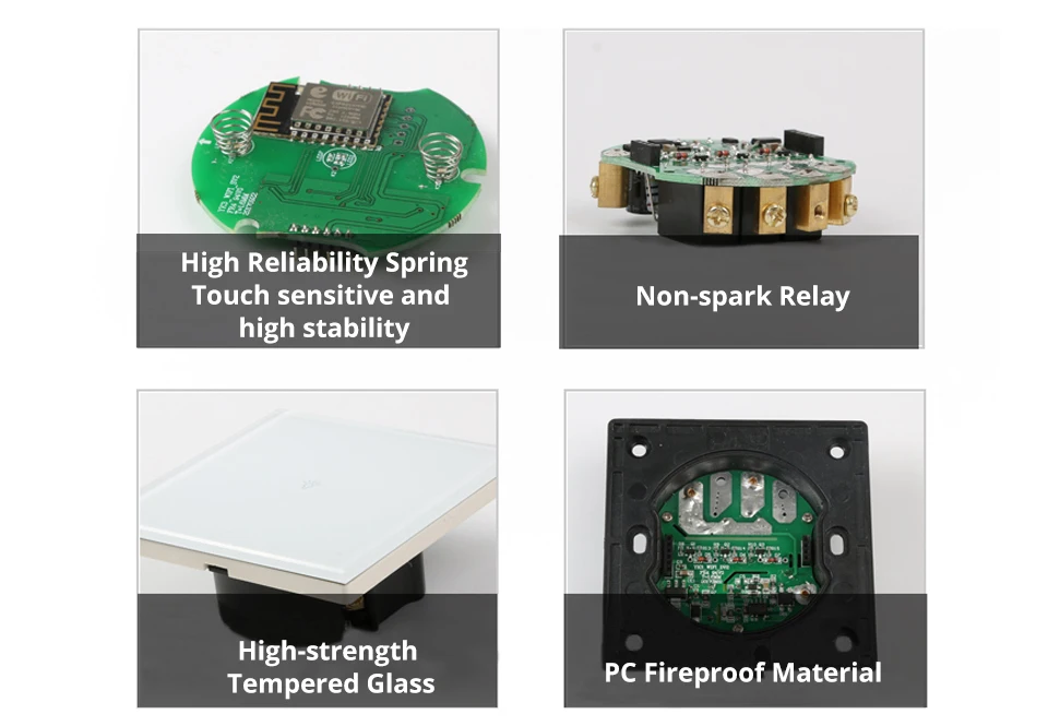 Wifi умный настенный сенсорный выключатель стеклянная панель ЕС стандартное приложение дистанционное управление работает с Amazon Alexa Google Home для умного дома