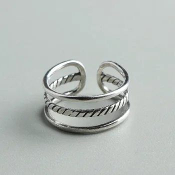 

Bohemian Vintage 925 Sterling Silver Multi-layer Ring For Women Gift Adjustable Antique Rings Engagement Wedding Jewelry Anillos