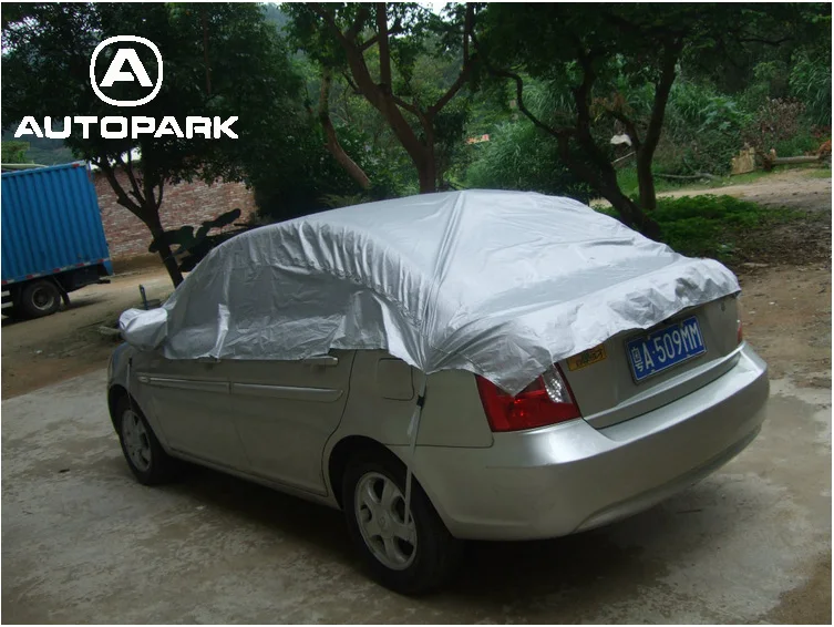 Универсальный чехол для автомобиля предотвращает тепло холодное Солнце Дождь Снег Половина Авто Крышка для седан для SUV Pickup ПВХ покрытие крышка M L XL опционально