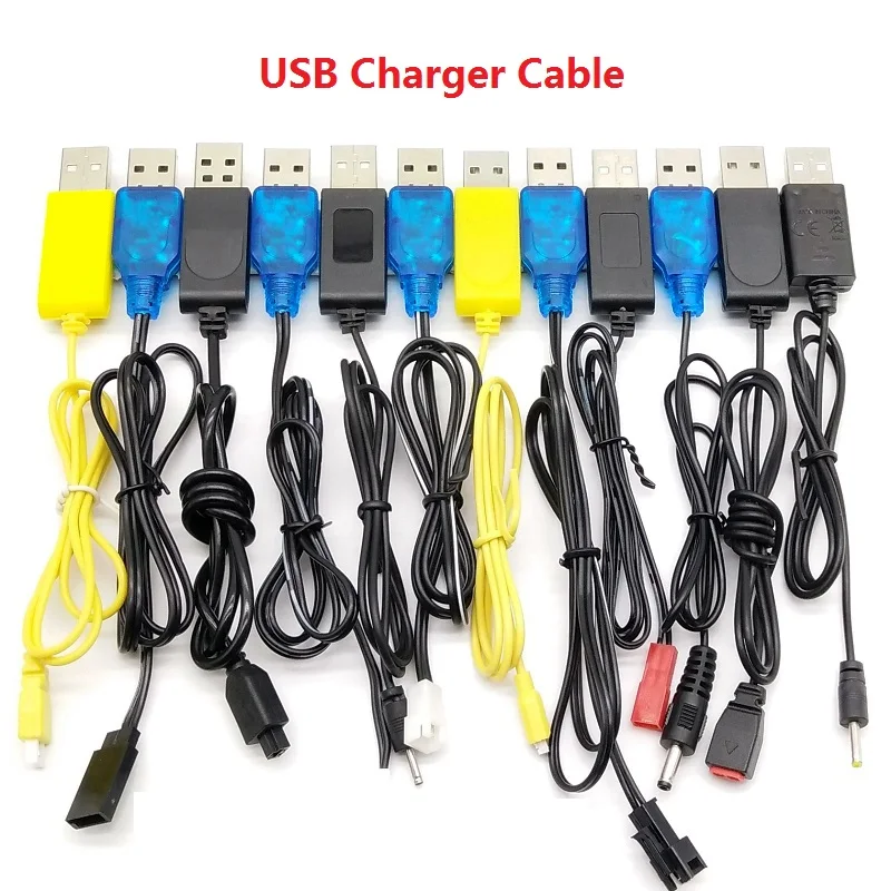 

3.7V Battery USB Charger SM JST 2P MX2.0-2P X5 3.5MM 2.5MM For RC Helicopter Quadcopter Toys Car Model Truck Boat Spare Parts