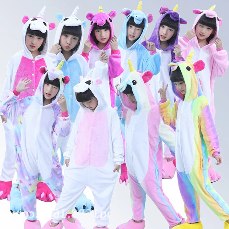 

Girl child pajamas unicorn animal pajamas winter children pijama de unicornio infantil pajamas licorne enfant pijamas 4-12 Years