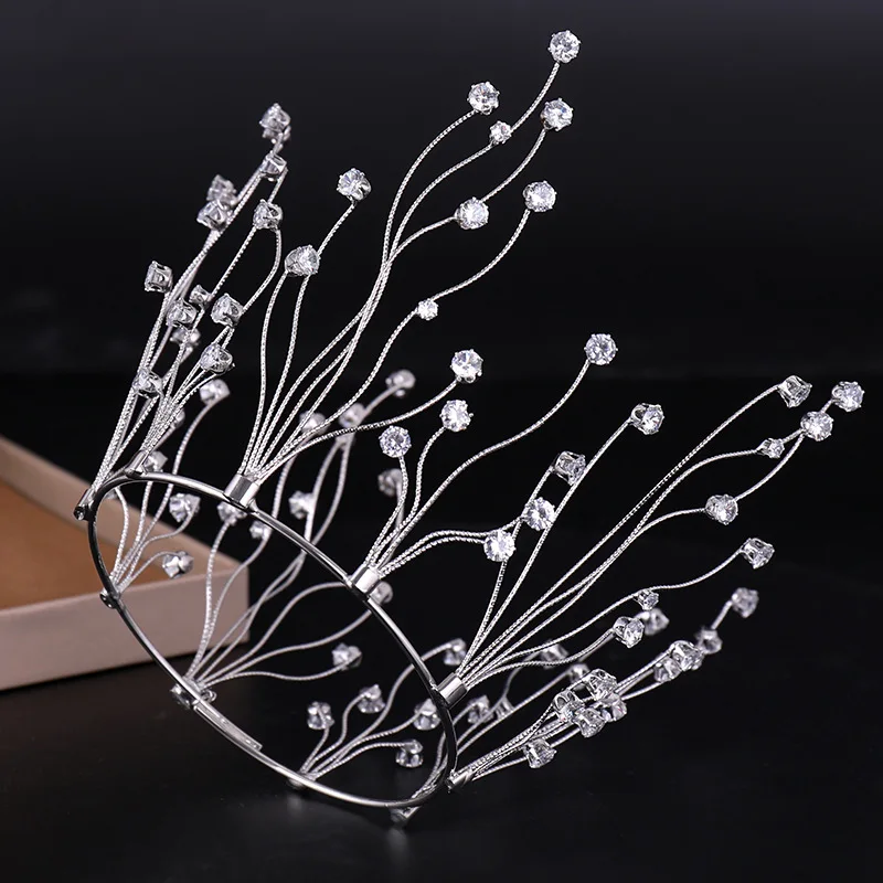 JaneVini модные серебряные Свадебные короны из бисера принцесса Pageant диадемы европейские Свадебные короны свадебные украшения аксессуары для