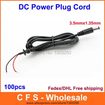 

DC 3.5mm x 1.35mm Plug Socket Connector with Cord DC Power Plug Cable wire 100pcs Express Free shipping