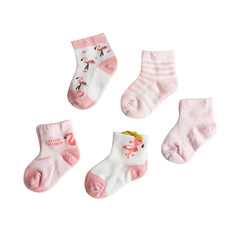 5 пар/лот, новинка года, носки для малышей летние сетчатые тонкие носки для маленьких девочек, хлопковые носки для новорожденных мальчиков и От 0 до 3 лет - Цвет: 0-1Year
