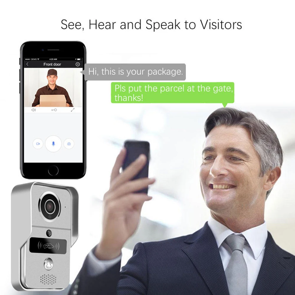 cheap Upgrade Mobile WiFi Wireless Video Door Phone intercom Doorbell Camera Night Vision Alarm Smart Home Wireless Visual Intercom