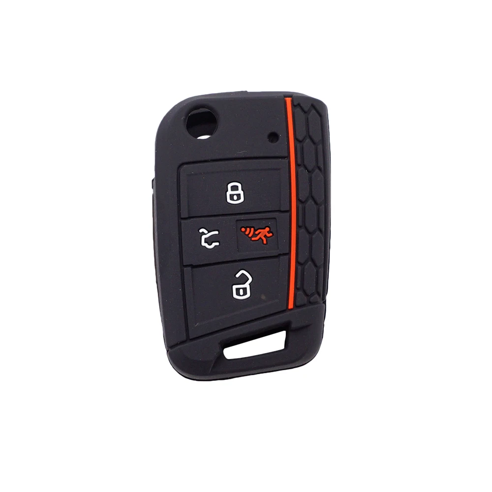 Xinyuexin не трогайте мой ключ 4 кнопки силиконовый чехол для ключа автомобиля VW Golf 7 ALLTRACK MK7 для Skoda Octavia A7 - Название цвета: black