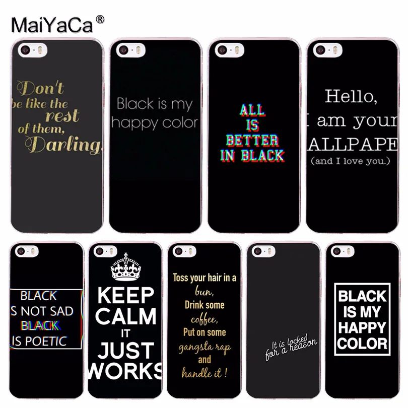 

MaiYaCa BLACK IS MY HAPPY COLOR Special Offer Luxury Vertical phone case for Apple iPhone 8 7 6 6S Plus X 5 5S SE 5C 4 4S Cover
