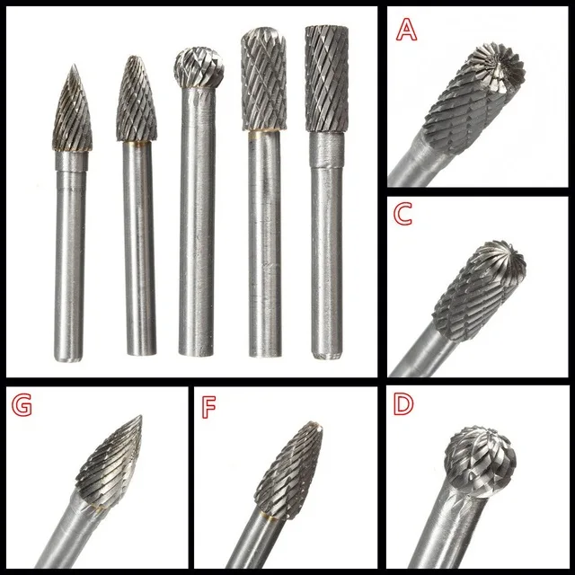 1PC Type A/C/D/F/G 6*8MM Head Tungsten Carbide Rotary Tool Point Burr Die Grinder Abrasive Tools Drill Milling Carving Bit | Инструменты