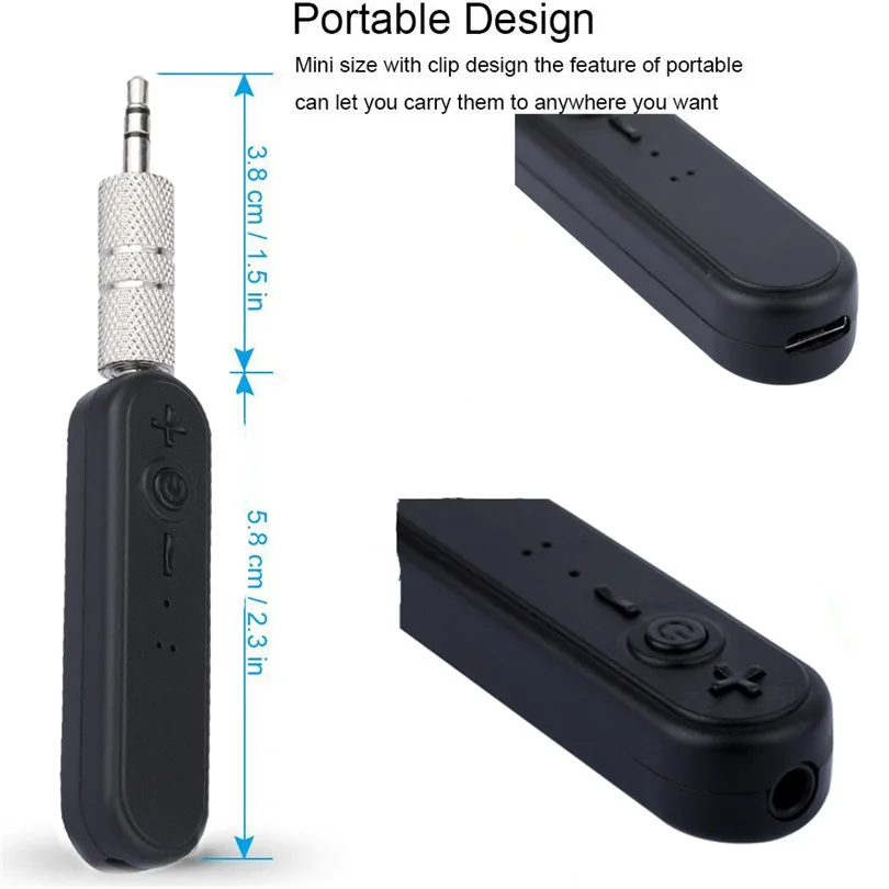 Wireless Bluetooth 4.1 Receiver Stereo 3.5mm Jack Audio Music Adapter for TV Phone PC 3.5mm Audio Connector USB Charging 30NT08 (3)