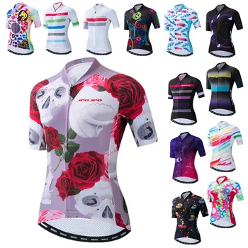 

Weimostar High Quality Skull Cycling Jersey 2019 Women Breathable Cycling Clothing Quick Dry Bicycle Shirt Road MTB Bike Jersey