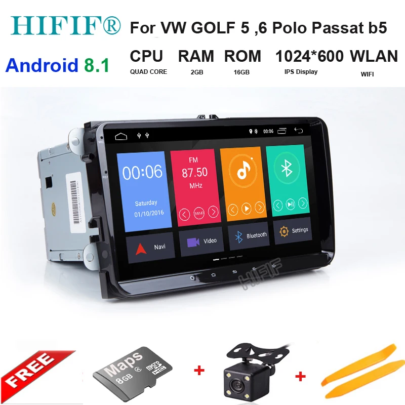 

9" Android 8.1 Car GPS Navigation for VW GOLF 5 ,6 Polo Passat b5, Jetta Tiguan Touran Skoda,seat,canbus,steering wheel,free map