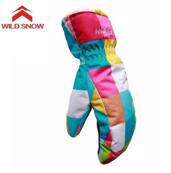 

Wild Snow Women and Children Ski Gloves Outdoor Waterproof Windproof Breathable Thick Warm Skiing And Snowboarding Winter Gloves