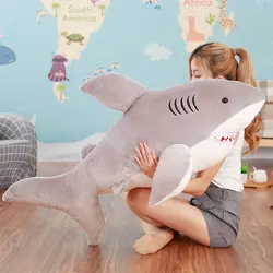 2017 70 см 80 новый супер мягкий милый ужас акула плюшевые игрушки подушка-акула кукла для девочек подарок на день рождения