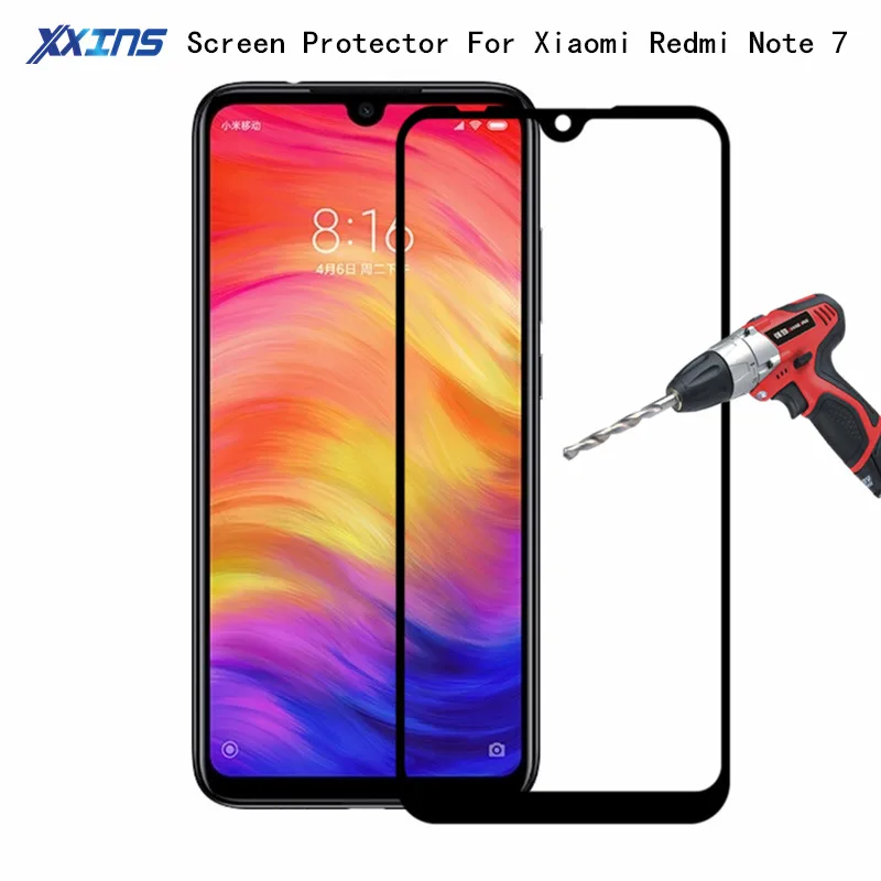 

Tempered GLASS For Xiaomi Redmi note 7 Full Screen Cover Protector on Mobile phone note7 6.3 inch Toughened Protective Film