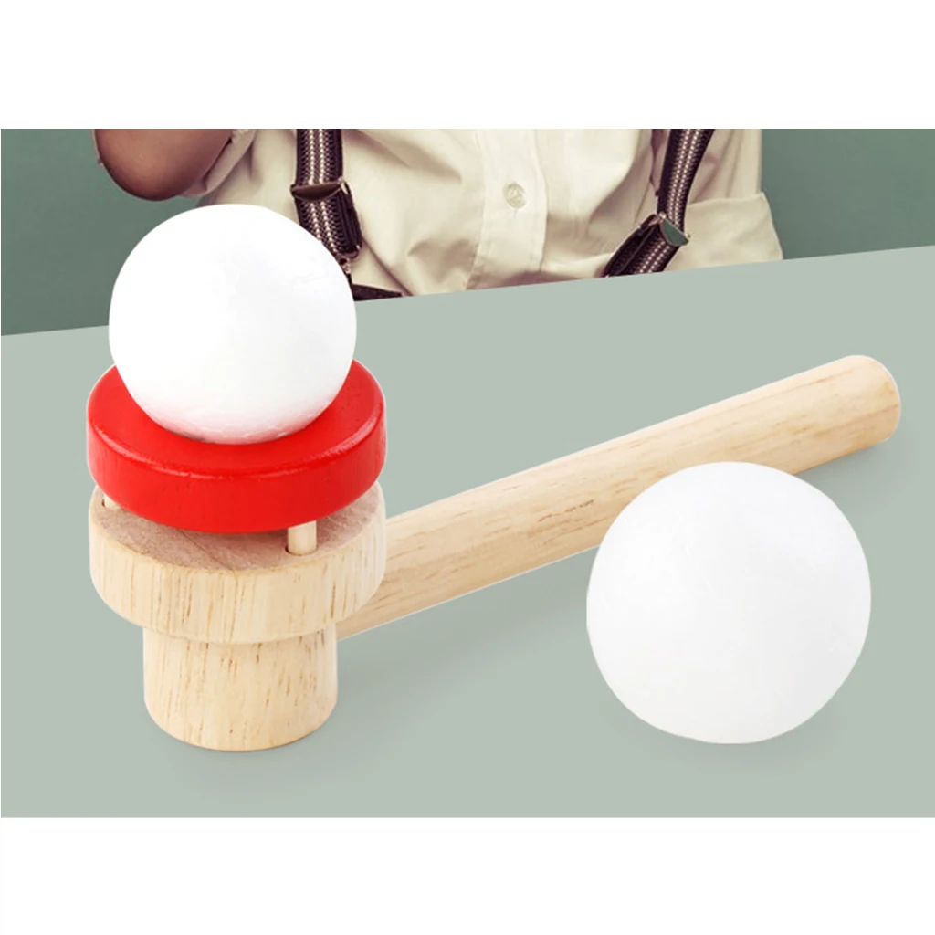 Montessori Teaching Materials Baby Wooden Blow Hobbies Fun Sports Toy Ball for Kids Baby Intelligence Board Game