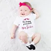 Newborn Baby Boys Girls Short Sleeve Letter Print I'm Being Promoted To Be A Big Sister Cotton Romper Summer Baby Clothes 1