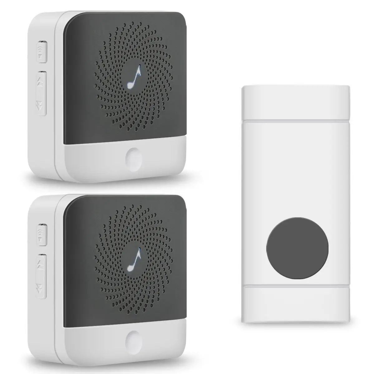 

MOOL EU Plug Doorbell Wireless Radio Door Bell 1 Transmitter & 2 Receivers 300M Range and 52 Different Ringtones 4 Volume Leve