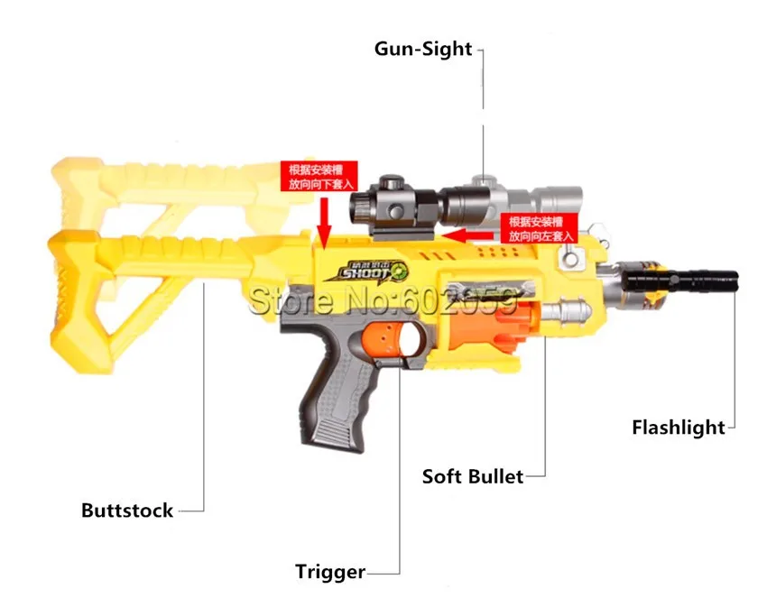 M4 Электрический взрыв мягкий пуля пистолет костюм для Nerf пули игрушка винтовка пистолет Дартс бластер детский лучший подарок игрушечный пистолет