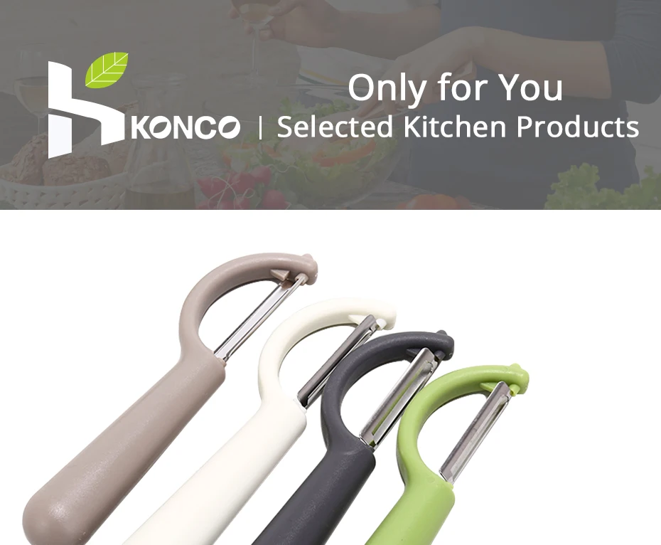 KONCO Fruit Vegetable Peeler, Stainless Steel Ultra Sharp Julienne Peeler with Ergonomic Silicone Handle, Kitchen Tools