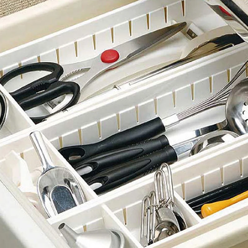 

Adjustable New Drawer Organizer Home Kitchen Board Free Divider Tableware Storage Box Creative Design