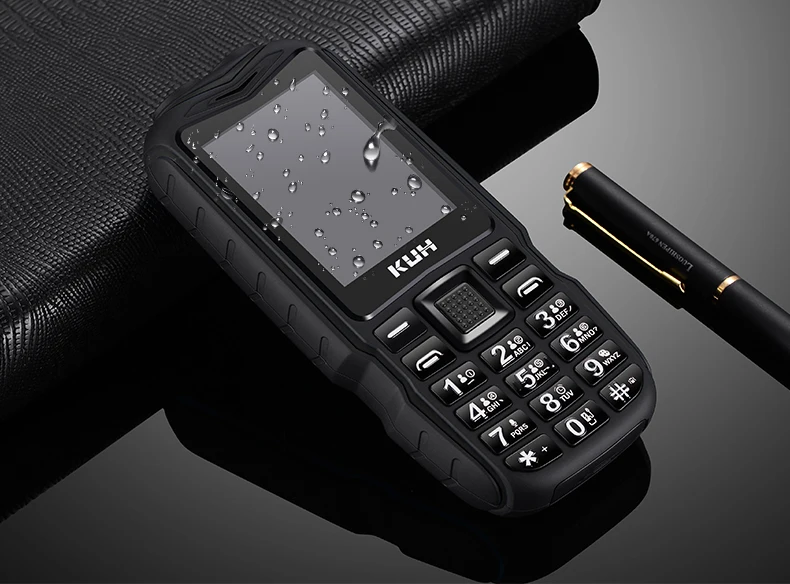 KUH T3 2,4 дюймов внешний аккумулятор телефон две sim-карты камера MP3 двойной фонарик большой голос Прочный противоударный дешевый мобильный телефон