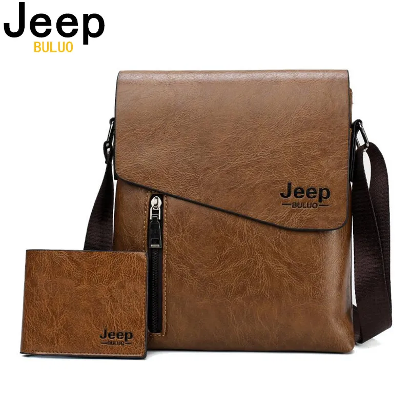 Для мужчин Курьерские Сумки 2 шт набор Jeep buluo известного бренда мужские кожа Shouder