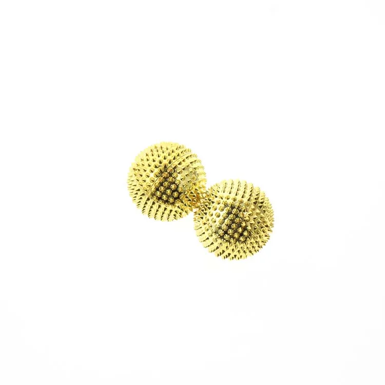 2 шт./компл. 4.5 см золото металлический рельеф и глубоких тканей Магнитная ручной массажер роликовый мяч