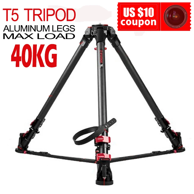 Online IFOOTAGE Toro salvaje T5 de aluminio 75mm cámara de vídeo profesional trípode para 75mm de K5 líquido cabeza GH5 5D A7S DSLR