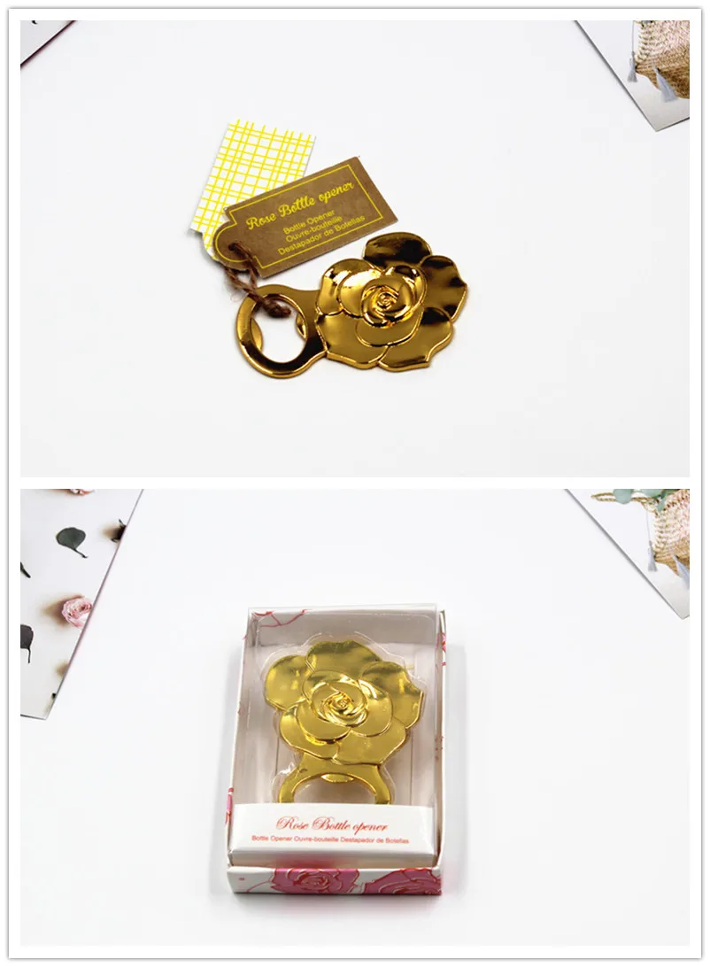 

Creative rose bootle opener Gold rose flower shape beer bottle opener Wedding favors engagement shower event keepsake