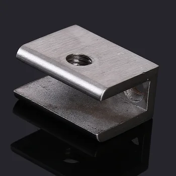 

Stainless Steel Bathroom Accessories Square Glass Clamp Shower Retaining Clip Partition Clip Glass Needs Holes