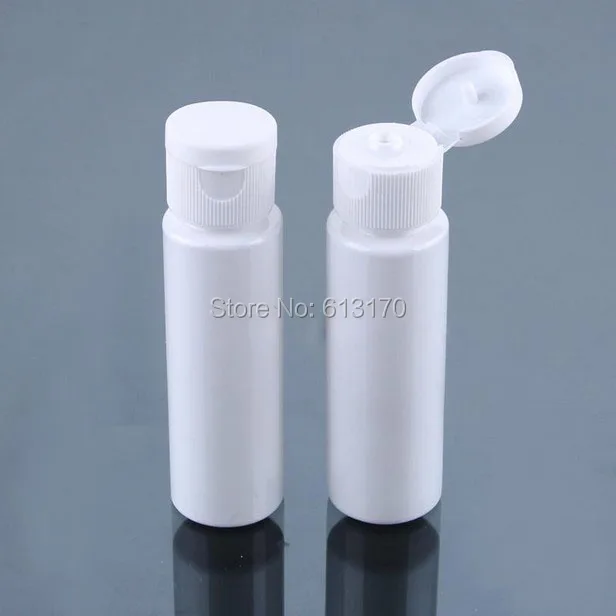 Free Shipping 30ML Empty flip lid bottles 1 OZ White PET shampoo bottle