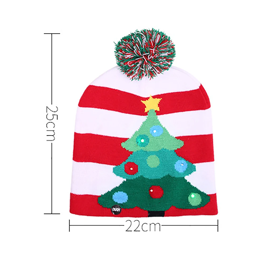 Рождественские украшения вечерние шапки Санта-Клауса шарф для девочек, для мальчиков Кепки Цвет Рождество Хэллоуин Светодиодный свет вязаная шапка Рождественский реквизит для вечеринок