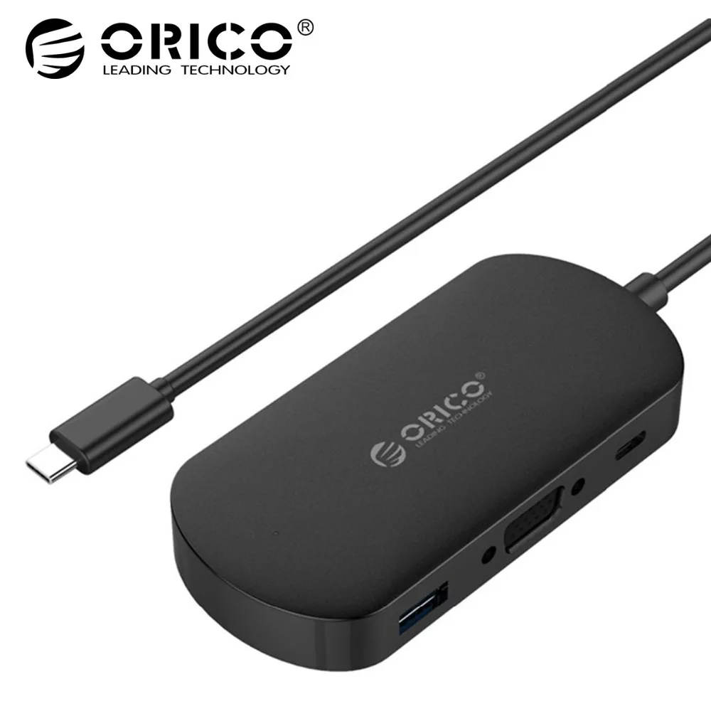 ORICO USB C Type-C to VGA USB3.0 Type c HUB PD Adapter for MacBook Samsung Galaxy S8 Mate 10 USB-C HUB orico orico rcv3a type c для преобразователя vga hd usb3 0 usb c 3 разветвителя hub концентратор silver