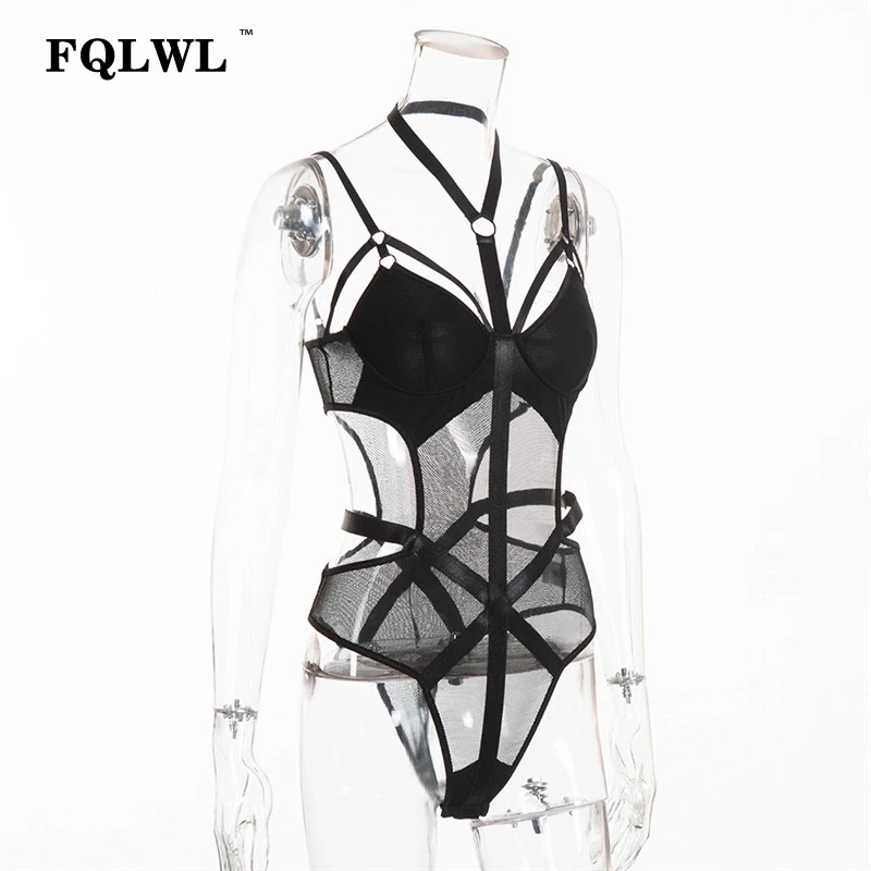 FQLWL شفافة Bodycon شبكة ارتداءها مثير الرسن الرقبة الأسود أعلى فام عارية الذراعين ضمادة ثوب فضفاض للمرأة بذلة الصيف عموما FQLWL شفافة Bodycon شبكة ارتداءها مثير الرسن الرقبة الأسود أعلى فام عارية الذراعين ضمادة ثوب فضفاض للمرأة بذلة الصيف عموما
