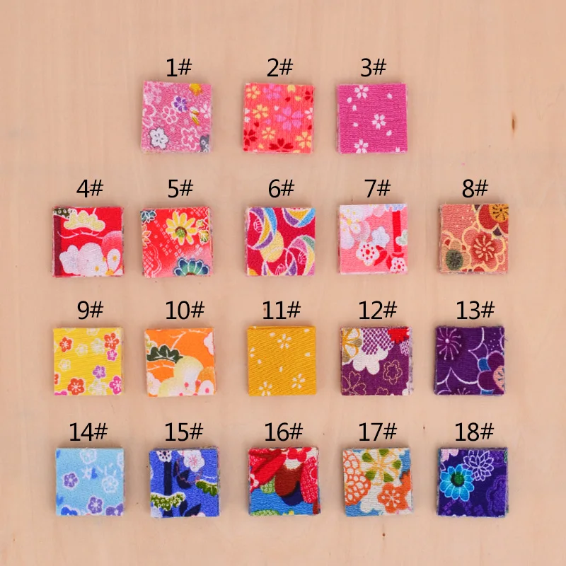 

mix 100pcs/lot Handmade diy flower fabric japanese style cotton cloth endulge crepe print crepe fabric 4*4cm for diy