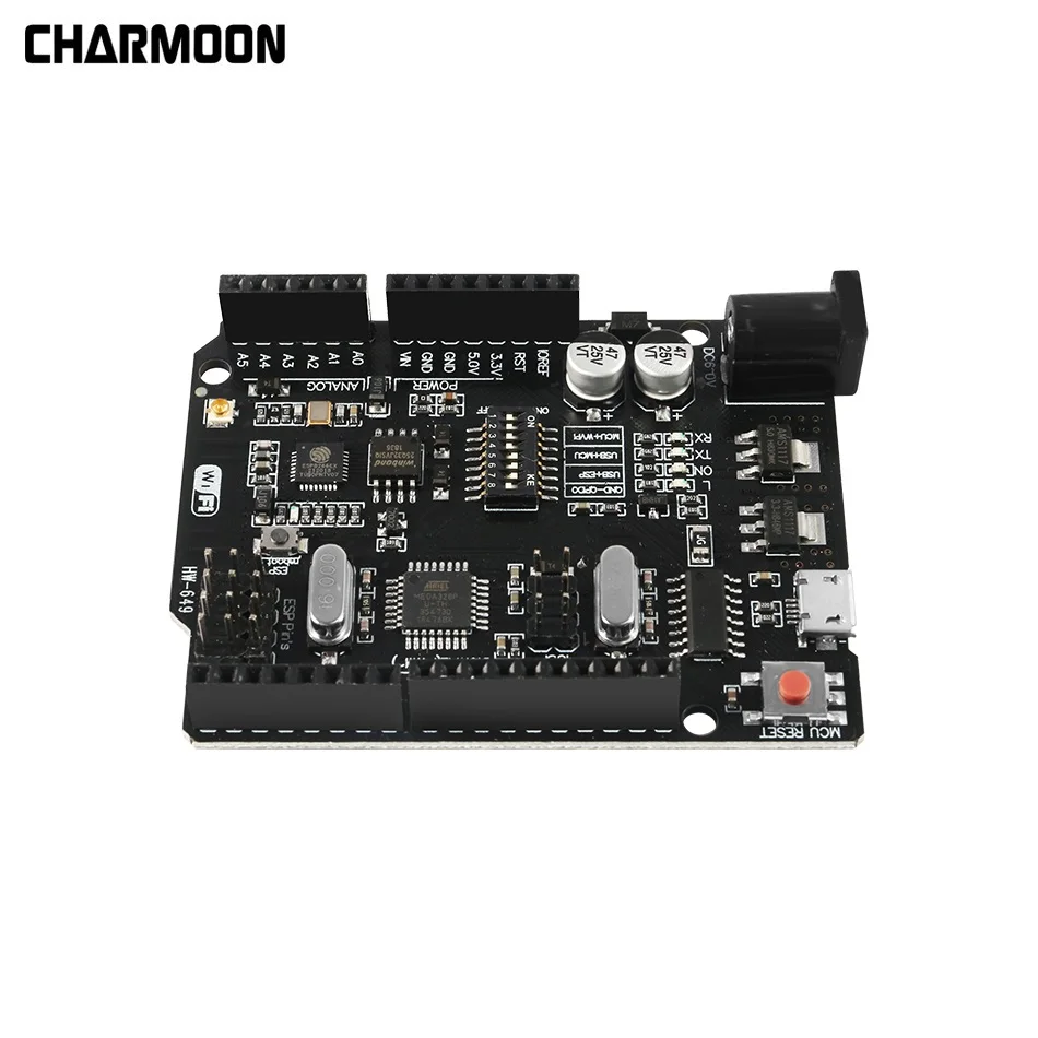 WiFi R3 ATmega328P + ESP8266 (32 Мб памяти) Φ CH340G для Arduino Uno NodeMCU WeMos новое поступление|Аксессуары
