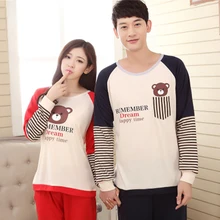 Koreanische Pyjama Setzt Paar Liebhaber Nachtwäsche Sets Männlichen Langärmeligen Pyjamas für Paare Nachtwäsche Pijama Hombre Frühjahr 2016