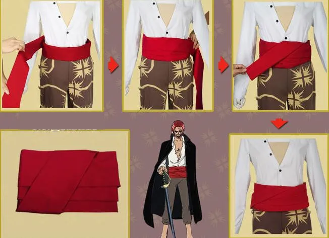 Cosplay&Ware [19]Japanese Anime One Piece World Four Emperors Shanks Cosplay Costumes Suit Adult Halloween Christmas -Cosplay&Ware anime Shop