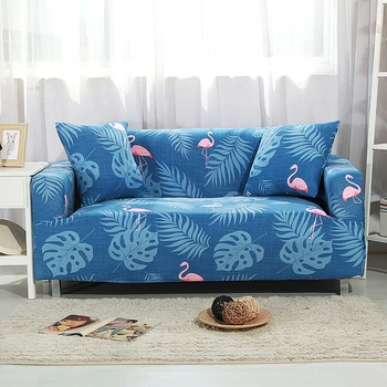 

Tropical Leaves Flamingo Printing Stretch Couch Protective Slipcover Case Spandex Removable Dust-proof Elastic Corner Sofa Cover