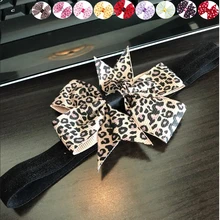 Newly Design Lovely Sweet Children’s Elastic Force Hair Band Princess Baby Girl Round Dot Bowknot Leopard Hairband June9