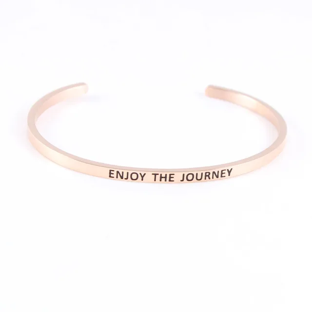 Enjoy The Journey Bracelet Bangle Stainless Steel Bar Engraved Enjoy The Journey Bracelet Bangle Stainless Steel Bar Engraved Positive Inspirational Quote Cuff Mantra
