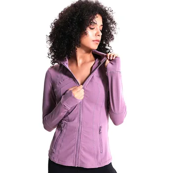 

Women Sport jacket Autumn Winter fitness Running jacket female Slim stretch sports jacket zipper running long sleeves 031