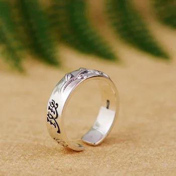

S925 Pure Silver Wholesale The Roses Rings Thai Silver Archaize Style Restoring Ancient Ways Female Fashion Gift Items