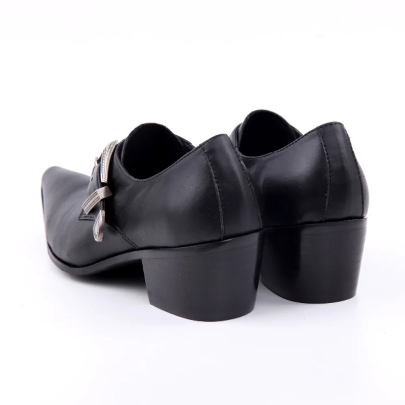 Formais Zapatos De Genuíno Negócios Preto Vestido 6 Couro Hombre Cm Inceased Altura Oxfords 5 Homens Sapatos qw6aP