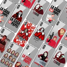 La casa de papel Tokio Spanish tv Coque, прозрачный мягкий Силиконовый ТПУ чехол для телефона чехол для iPhone 5 5S SE 6 6s 7 8 Plus X XR XS MAX