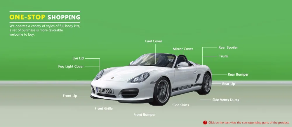Автомобильные аксессуары для Porsche Cayman 987,2 2006-2012 FRP стекловолокно EPA стиль передний бампер из стекловолокна сплиттер спойлер комплект
